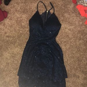 Sparkly navy blue homecoming dress